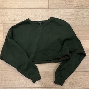 Beyond yoga green cropped crewneck